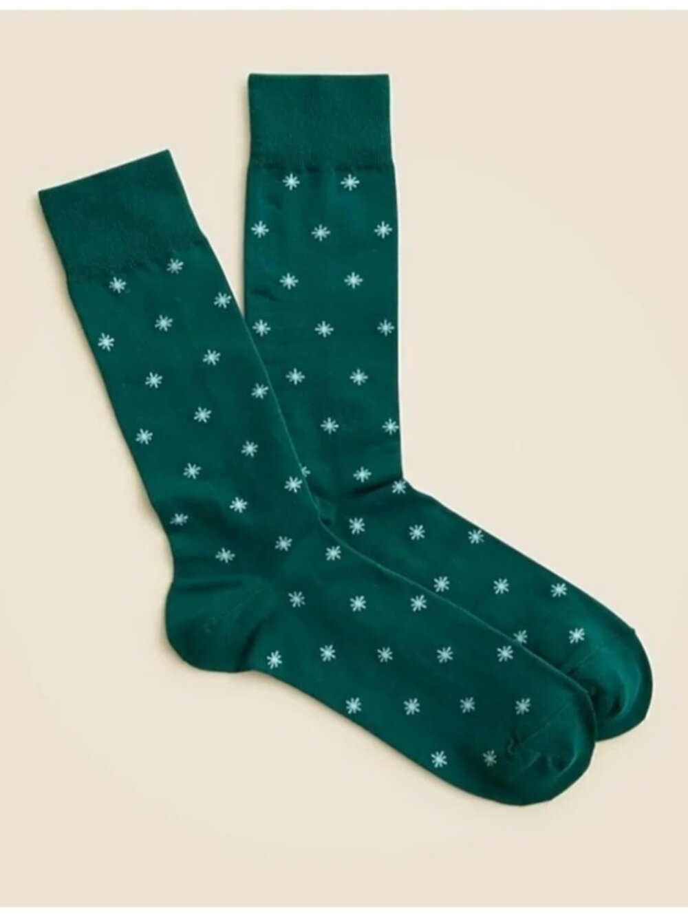 Men's J. Crew North Star Cotton Blend Socks Emerald Cypress Green One Size NWT